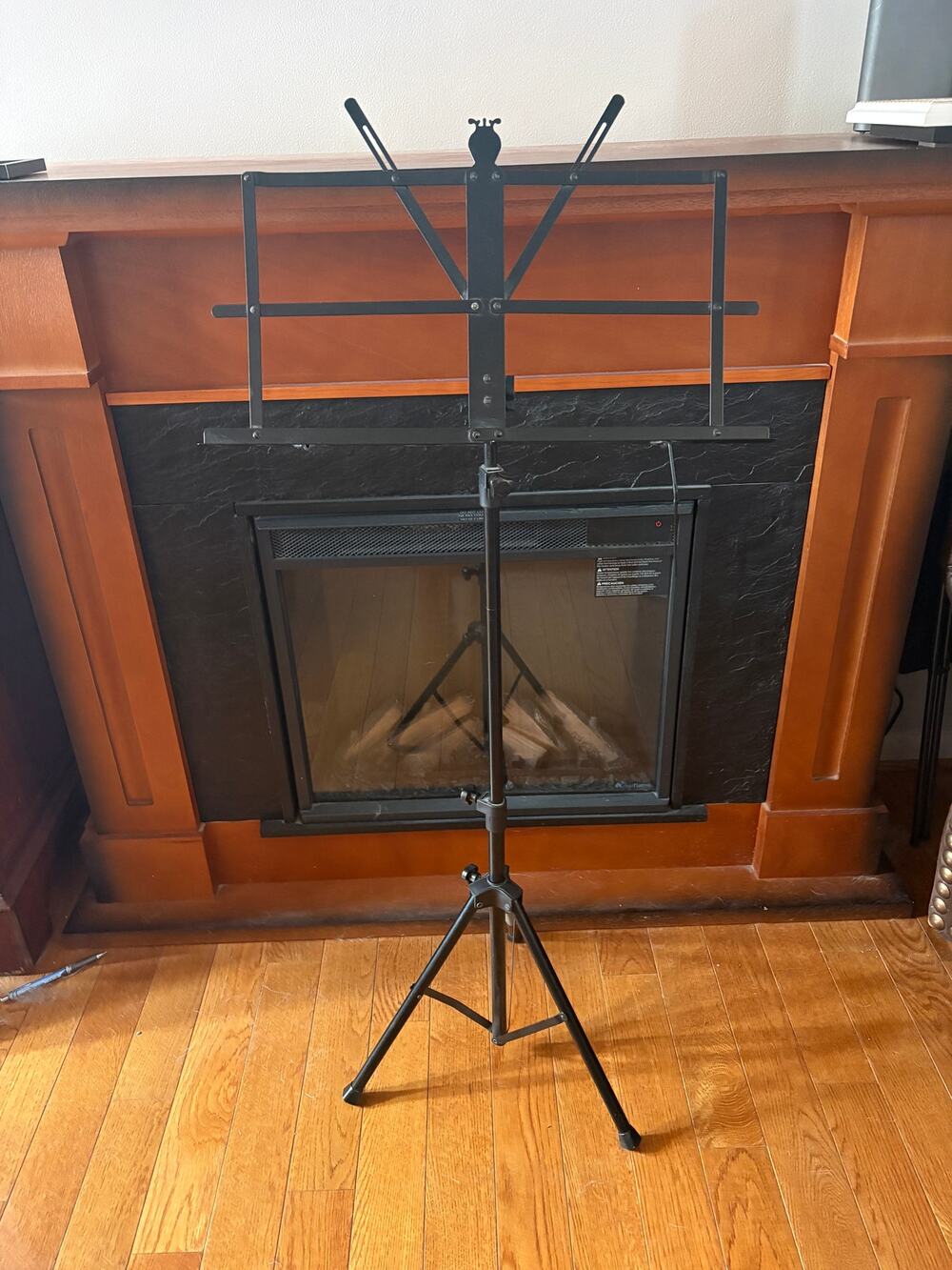 Portable Adjustable Height Black Metal Sheet Music Stand Folding Tripod Base